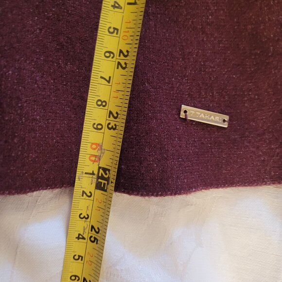 T Tahari Peplum Pullover Sweater in Burgundy - Picture 6 of 6